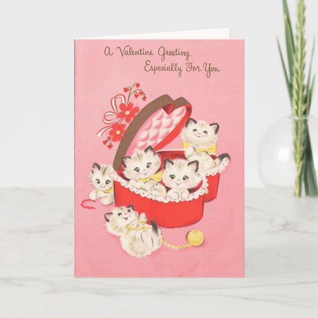 Vintage Kittens Valentine's Day Card (Front)