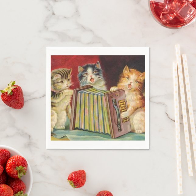 Vintage Kitties paper fun napkins (Insitu)