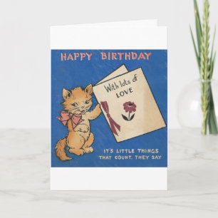 Vintage Kitty Birthday Card