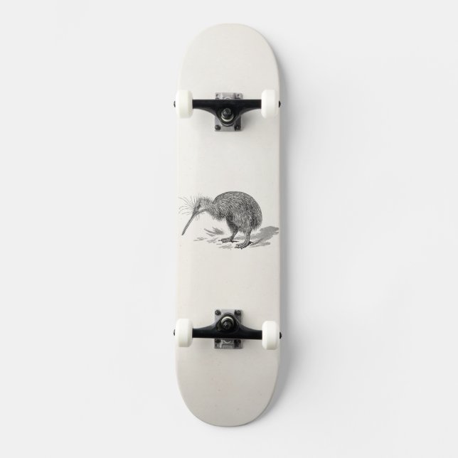Vintage Kiwi Bird Antique Birds Template Skateboard (Front)
