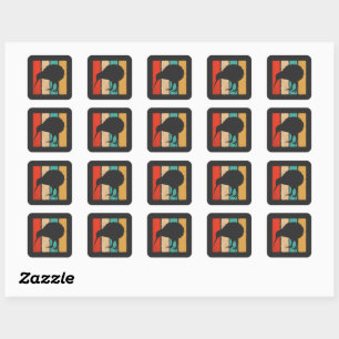 Vintage Kiwi Bird Lover Retro Style Kiwi Bird Square Sticker