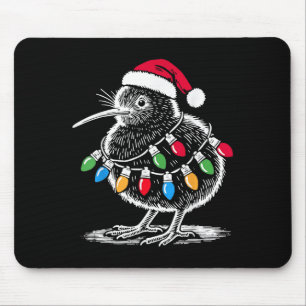 Vintage Kiwi Bird Santa Hat Christmas Light Birdin Mouse Mat