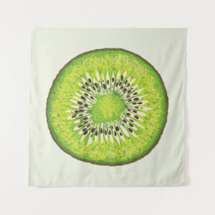 Vintage kiwi slice pattern. tapestry