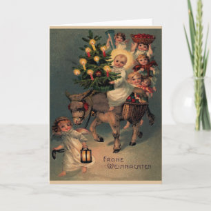 Vintage Klappkarte "Frohe Weihnachten" Holiday Card