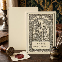 Vintage Knight Mediaeval Sketch Save The Date Card