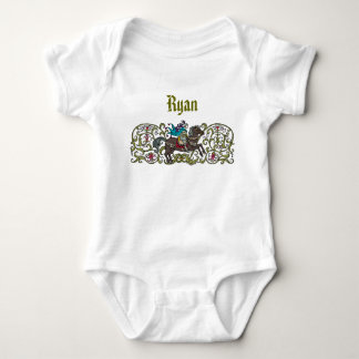 Vintage Knight Personalised Baby Bodysuit