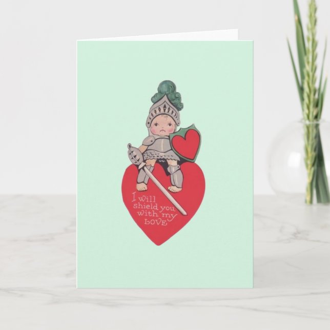 Vintage Knight Valentine's Day Greeting Card (Front)