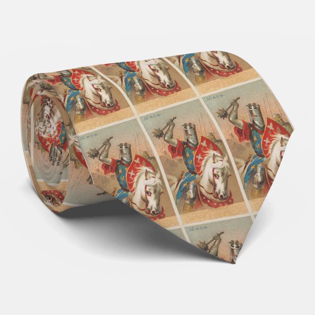 Vintage Knight With a Mace Illustration (1887) Tie (Rolled)