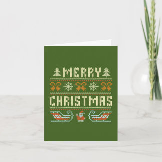Vintage Knit Style Merry Christmas Card