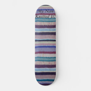 vintage knitted uneven colourful stripes fun desig skateboard