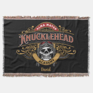 Vintage Knucklehead Academy Alma Mater   Throw Blanket
