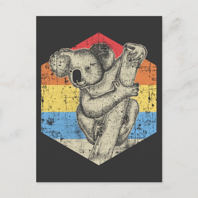 Vintage Koala Art Australian Animal lover Postcard (Front)