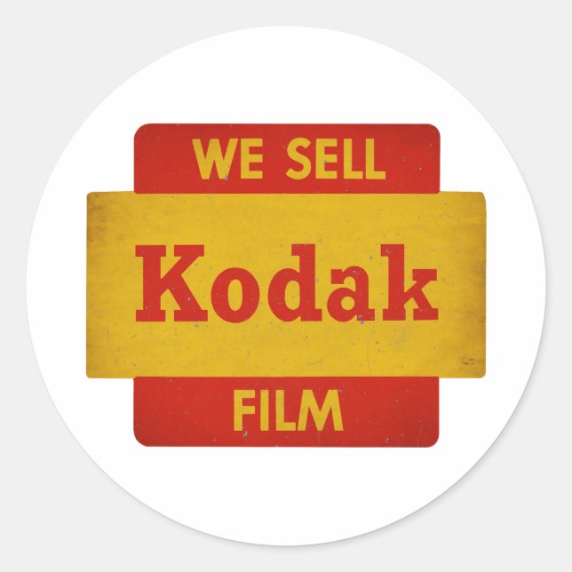 Vintage Kodak Film sign Classic Round Sticker (Front)