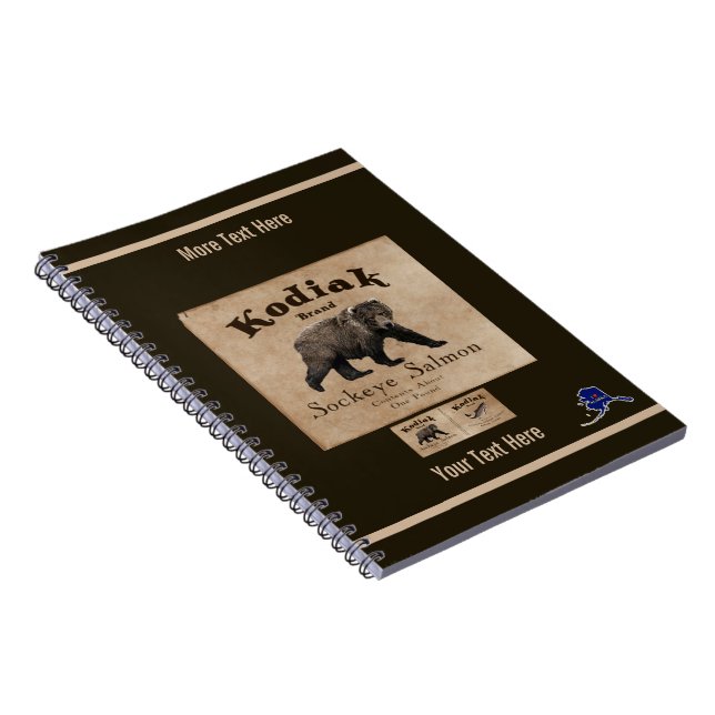 Vintage Kodiak Salmon Label (Bear) Notebook (Right Side)