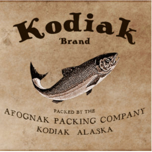 Vintage Kodiak Salmon Label (Fish) Photo Sculpture Magnet