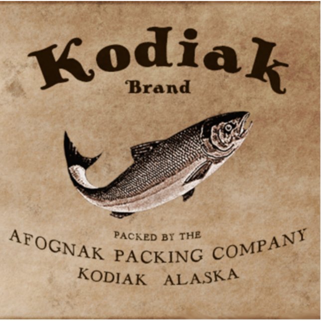 Vintage Kodiak Salmon Label (Fish) Photo Sculpture Magnet (Front)