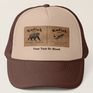 Vintage Kodiak Salmon Label Trucker Hat