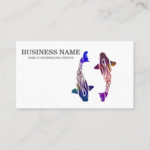 Vintage Koi Fish Mental Health Counsellor Therapy  Business Card