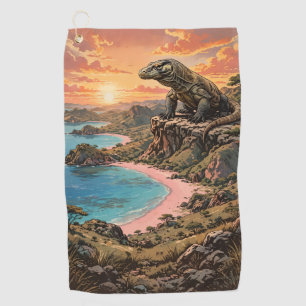 Vintage Komodo Island National Park Travel Golf Towel