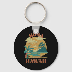 Vintage Kona Beach Hawaii Surf Hawaiian Surfing Key Ring
