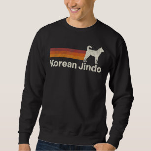 Vintage Korean Jindo Retro Mum Dad Dog Sweatshirt