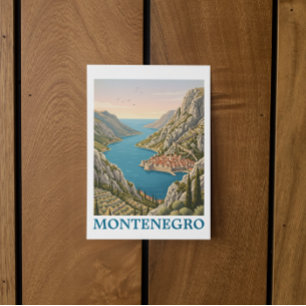 Vintage Kotor Bay Montenegro Balkan Scenery Postcard