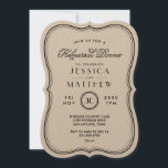 Vintage Kraft Art Deco Wedding Rehearsal Dinner Invitation<br><div class="desc">Chic simple vintage inspired wedding rehearsal dinner invitation with an elegant border and mix of script and modern fonts.  Click the CUSTOMIZE IT button to customise fonts,  move text around and create your own unique one-of-a-kind invitation design.</div>