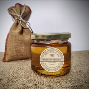 Vintage Kraft  bee apiary honey jar label