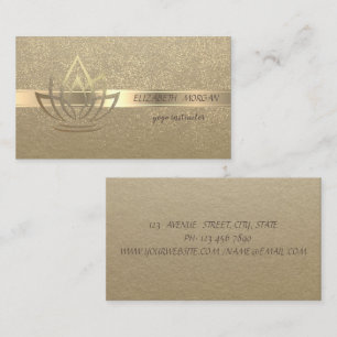 Vintage ,Kraft,Gold Confetti,Gold Lotus Business Card