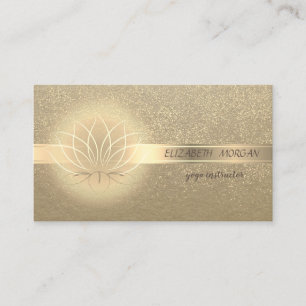 Vintage ,Kraft,Gold Confetti, Lotus Business Card