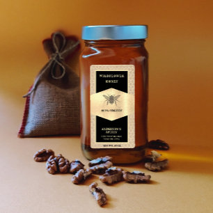 Vintage Kraft gold honeybee honey jar label