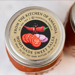 Vintage Kraft Homemade Tomato Salsa Label 