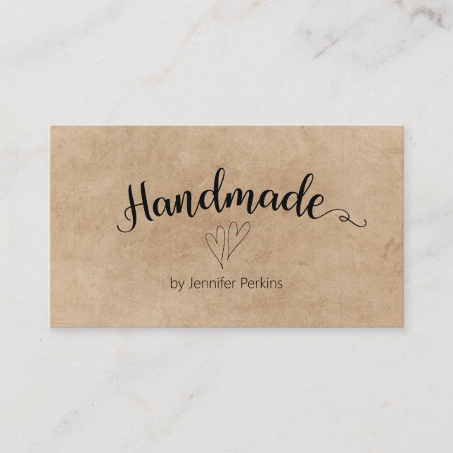 Vintage Kraft Minimalist Handmade Business Card (Front)