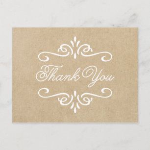 Vintage Kraft Paper   Graduation Thank You Postcard