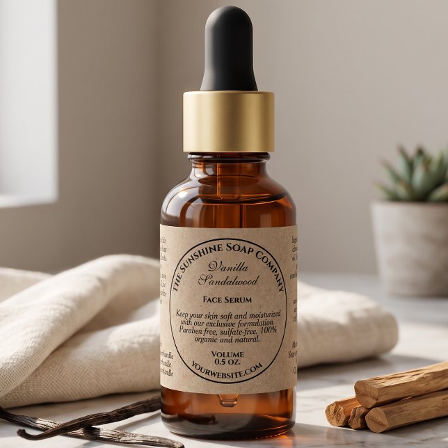 Vintage Kraft Paper Style Dropper Bottle Label (Creator Uploaded)