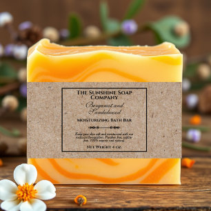 Vintage Kraft Paper Style Soap Belly Band Invitation Belly Band