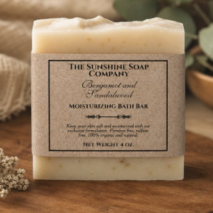 Vintage Kraft Paper Style Soap Belly Band Invitation Belly Band