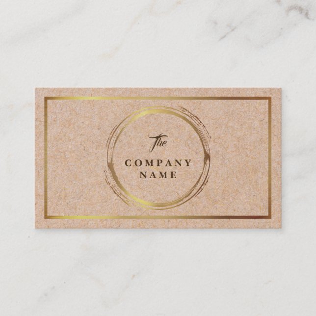 Vintage Kraft PRINTED Social Gold Business Card (Front)