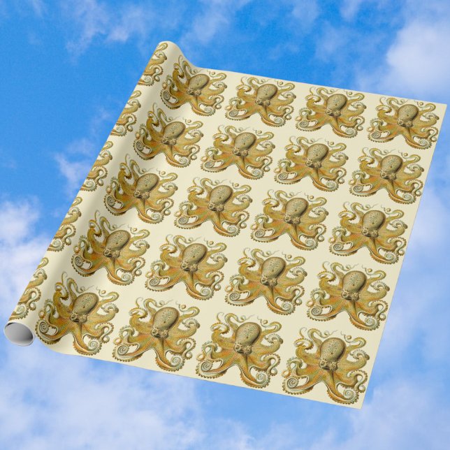 Vintage Kraken, Octopus Gamochonia, Ernst Haeckel Wrapping Paper (Creator Uploaded)