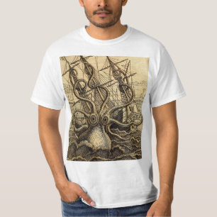 Vintage Kraken Print T-Shirt