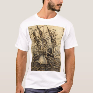 Vintage Kraken Print T-Shirt