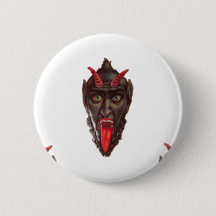 vintage krampus 6 cm round badge