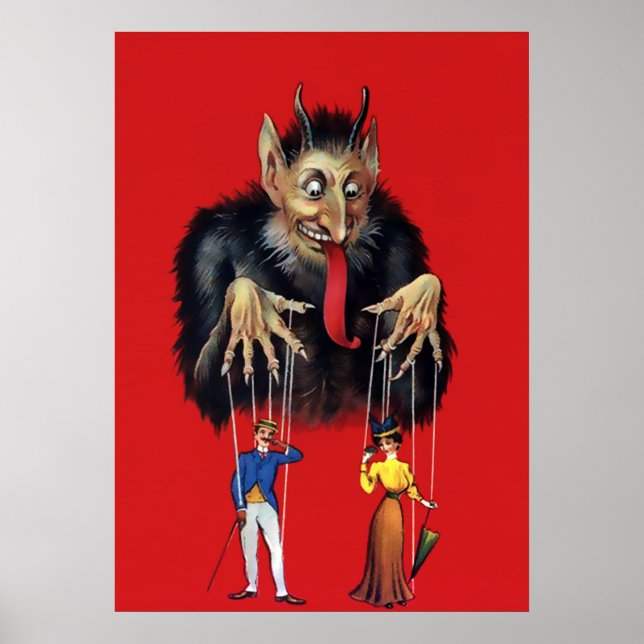 Vintage Krampus Art Poster (Front)