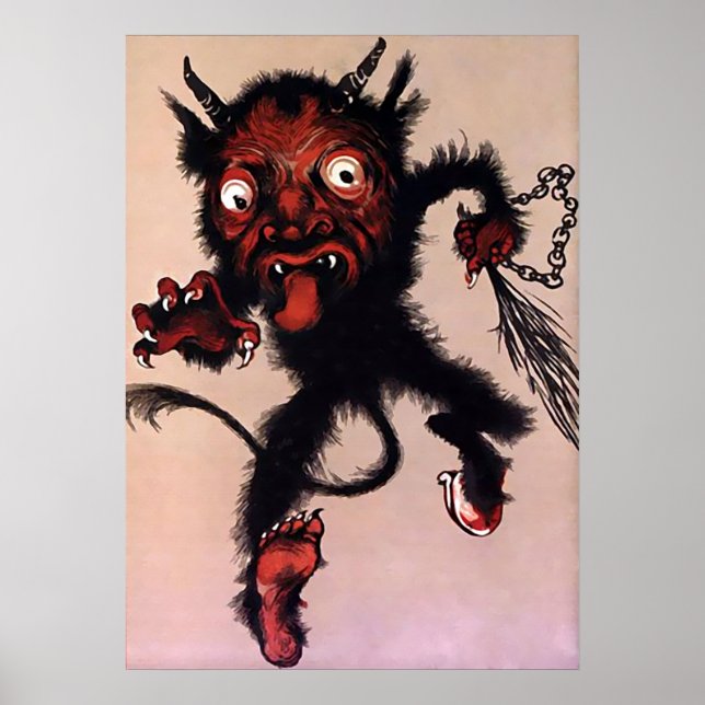 Vintage Krampus Art Poster (Front)