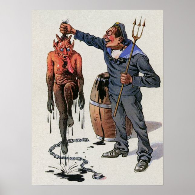 Vintage Krampus Art Poster (Front)