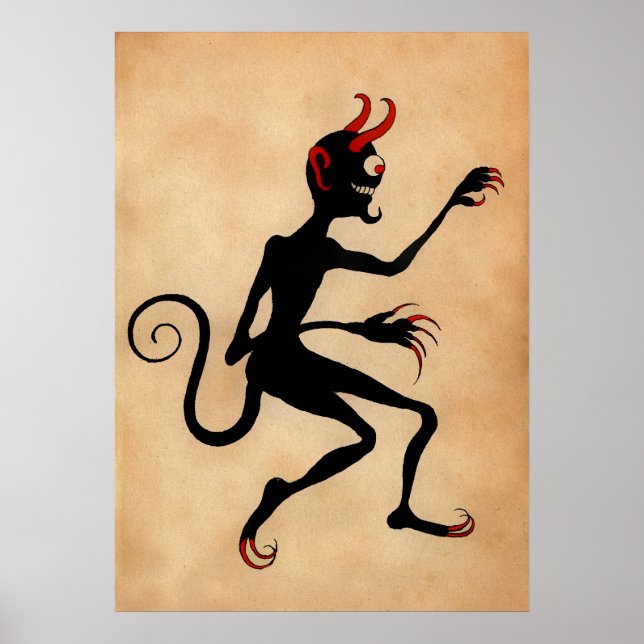 Vintage Krampus Art Poster (Front)