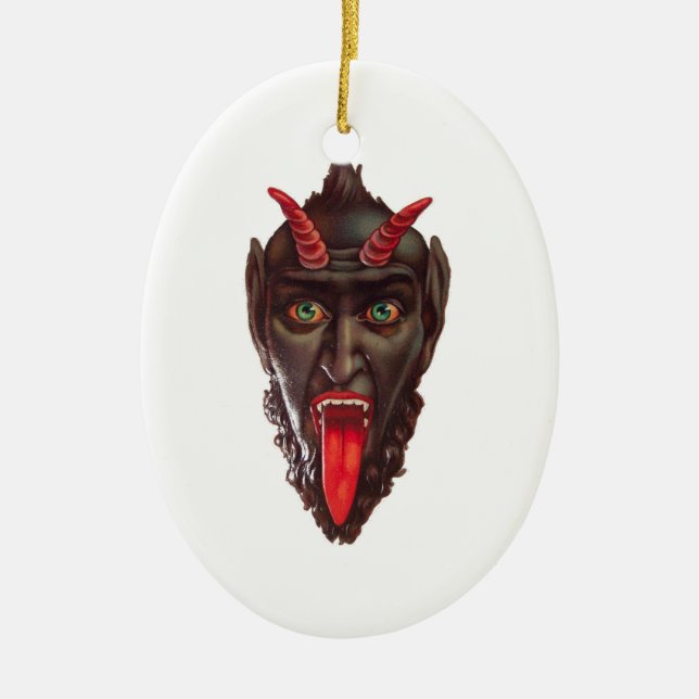 vintage krampus ceramic tree decoration (Front)