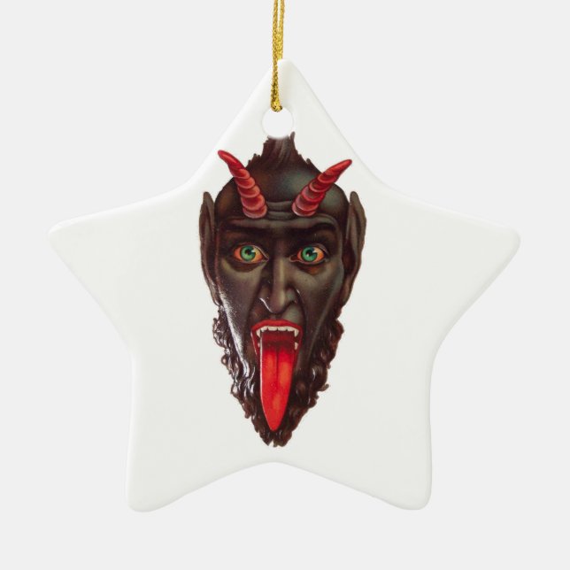 vintage krampus ceramic tree decoration (Front)