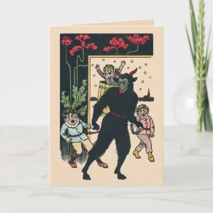 Vintage Krampus Christmas Card
