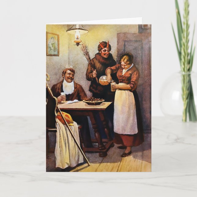 Vintage Krampus Christmas Card (Front)